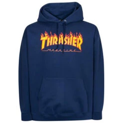 Thrasher Flame Hoody Navy