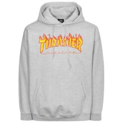 Thrasher Flame Hoody Greymottled