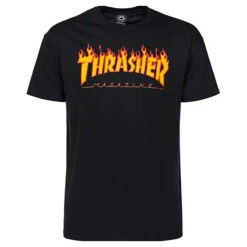 Thrasher Flame Youth T-shirt Black