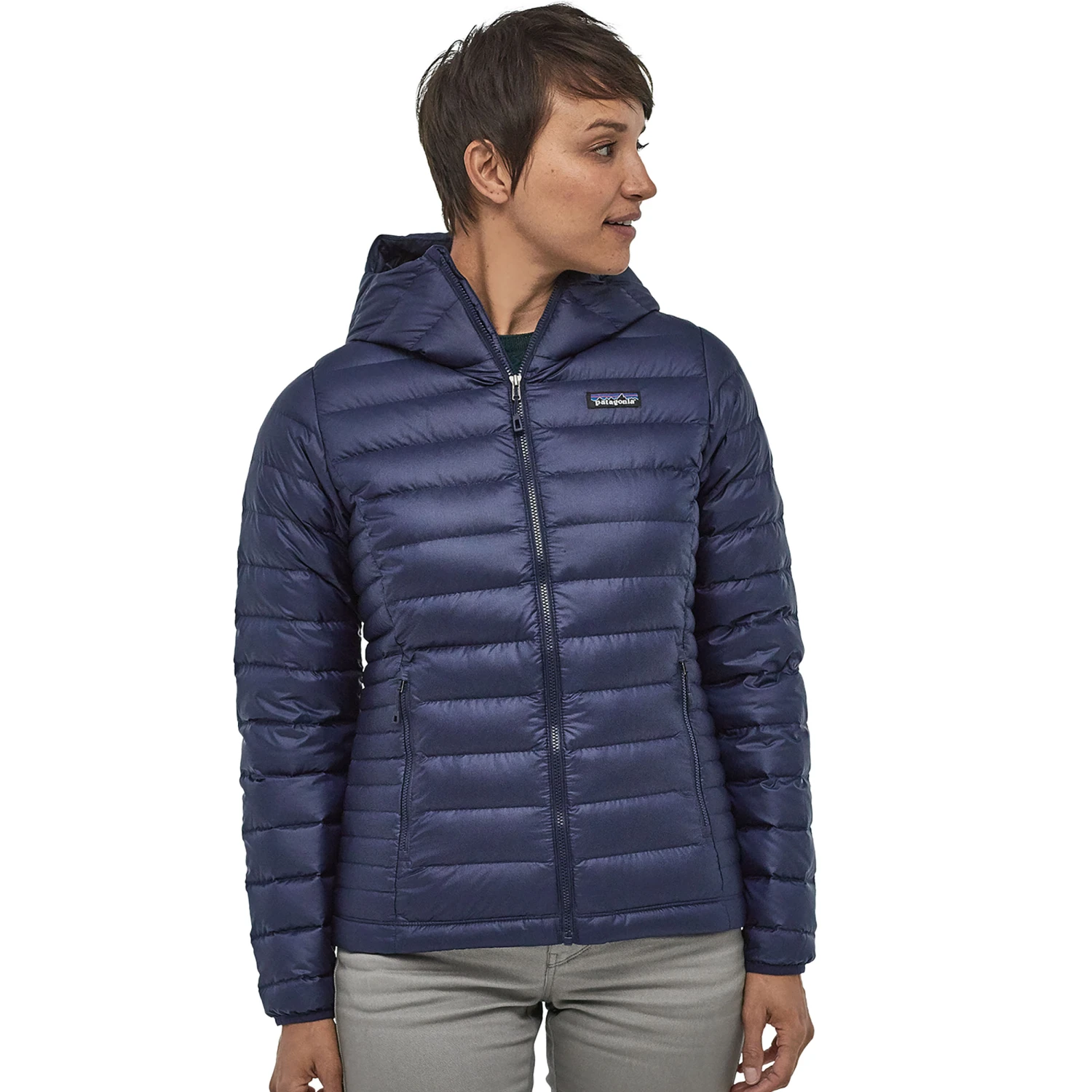 Patagonia W‘s Down Sweater Hoody Classic Navy 4 Patagonia W‘s Down Sweater Hoody Classic Navy – Bild 2