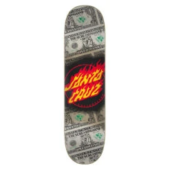 Santa Cruz Dollar Flame Dot 8&quot; Skateboard Deck Black