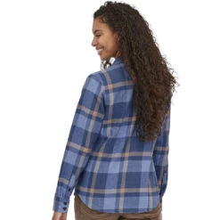 Patagonia W's LS Organic Cotton MW Fjord Flannel Shirt Current Blue -Outdoor-Ausrüstungsgeschäft 7366BackWeb
