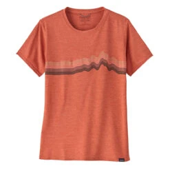 Patagonia W's Cap Cool Daily Graphic Shirt Ridge Rise Stripe Quartz Coral