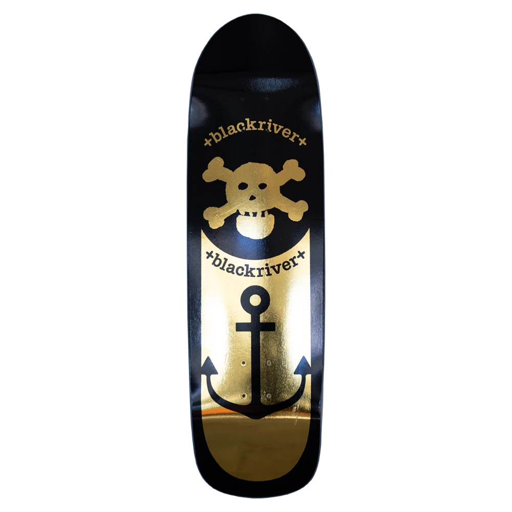 Blackriver Anker Gold Special Shape 9.0" Skateboard Deck Black / Gold 3 Blackriver Anker Gold Special Shape 9.0" Skateboard Deck Black / Gold